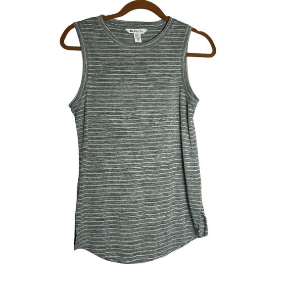 Athleta Breezy Tank Striped Light Blue & White Size XS - Picture 1 of 5